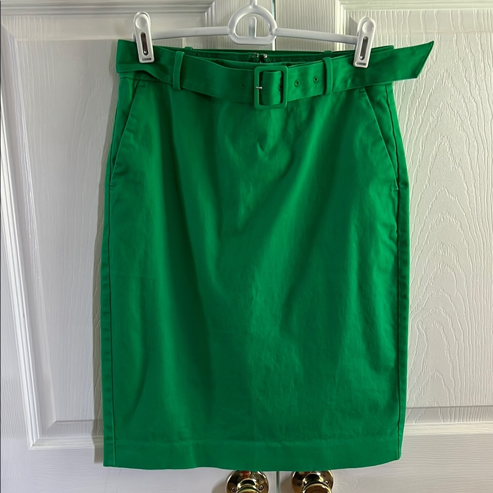 J. Crew Kelly Green Belted Women's Skirt